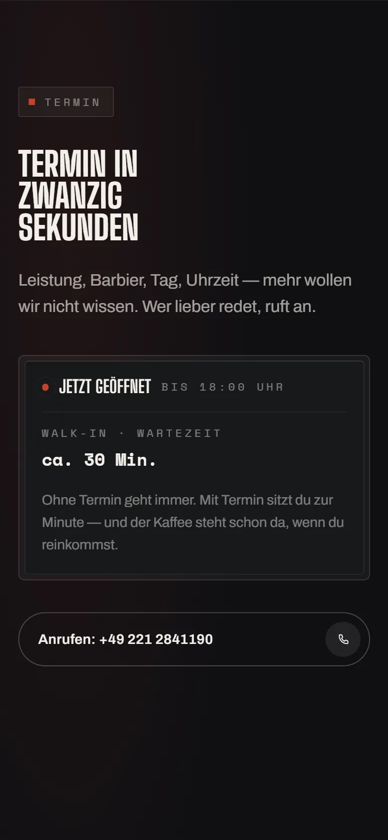 Terminbuchung von KLINGE auf dem Handy